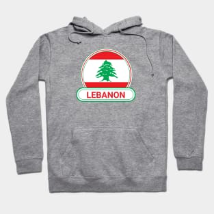 Lebanon Country Badge - Lebanon Flag Hoodie